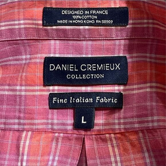 Daniel Cremieux Collection Men's Large Collared Button-Down Plaid Shirt - Picture 7 of 12
